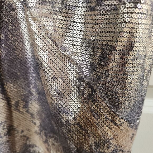Muse Gold Silver Purple Sequin Bodycon Mini Cocktail Dress Size 6 - Picture 5 of 14